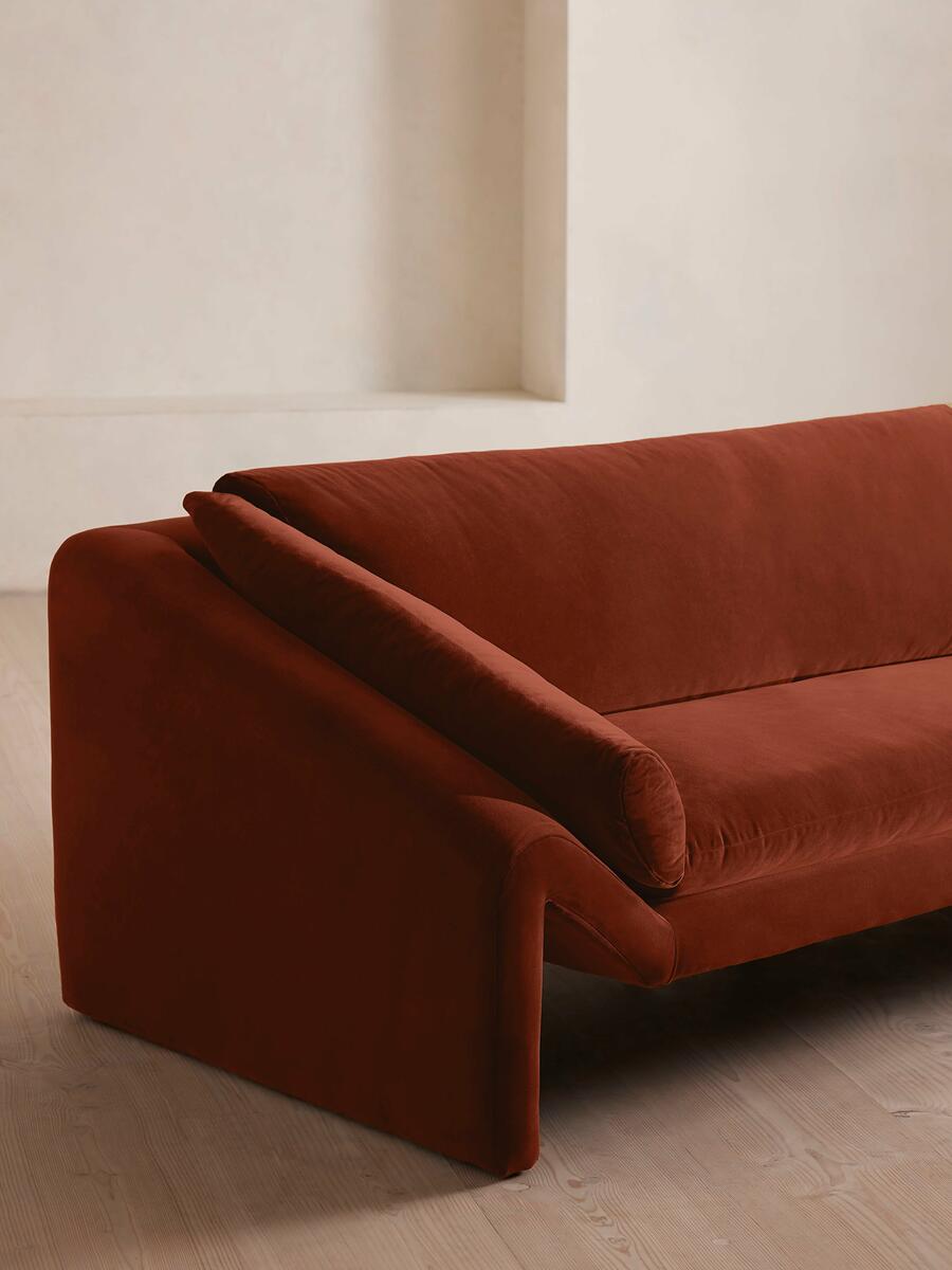 Amble Three Seater Sofa - Velvet - Rust - Images - Image 5