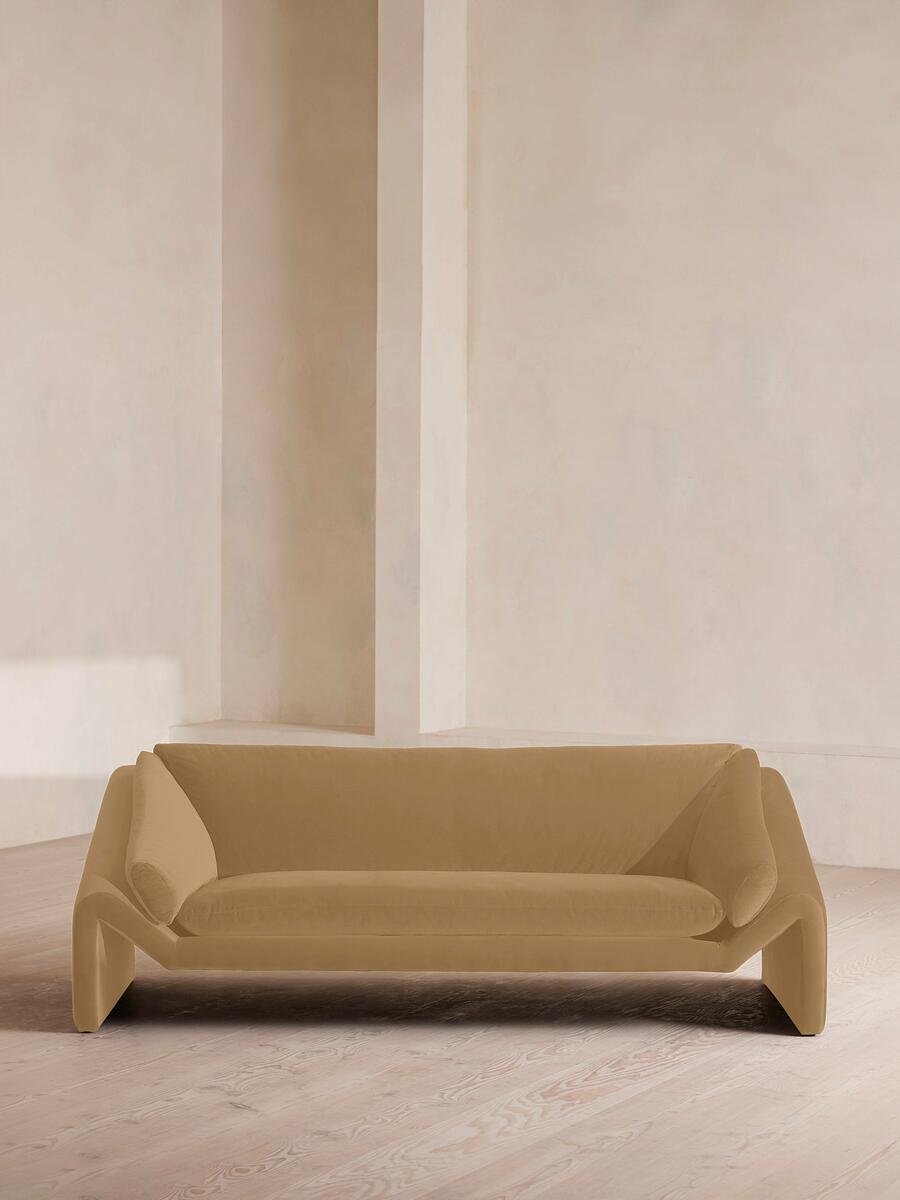 Amble Three Seater Sofa - Velvet - Camel - Listing - Image 1