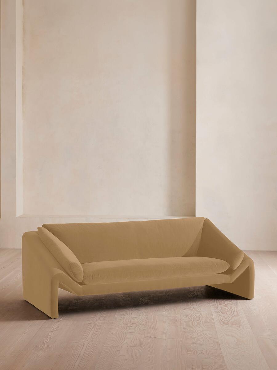 Amble Three Seater Sofa - Velvet - Camel - Listing - Image 2