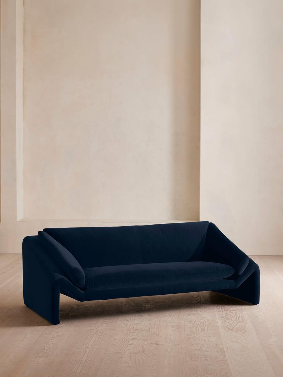 Amble Three Seater Sofa - Velvet - Royal Blue - Listing - Image 2