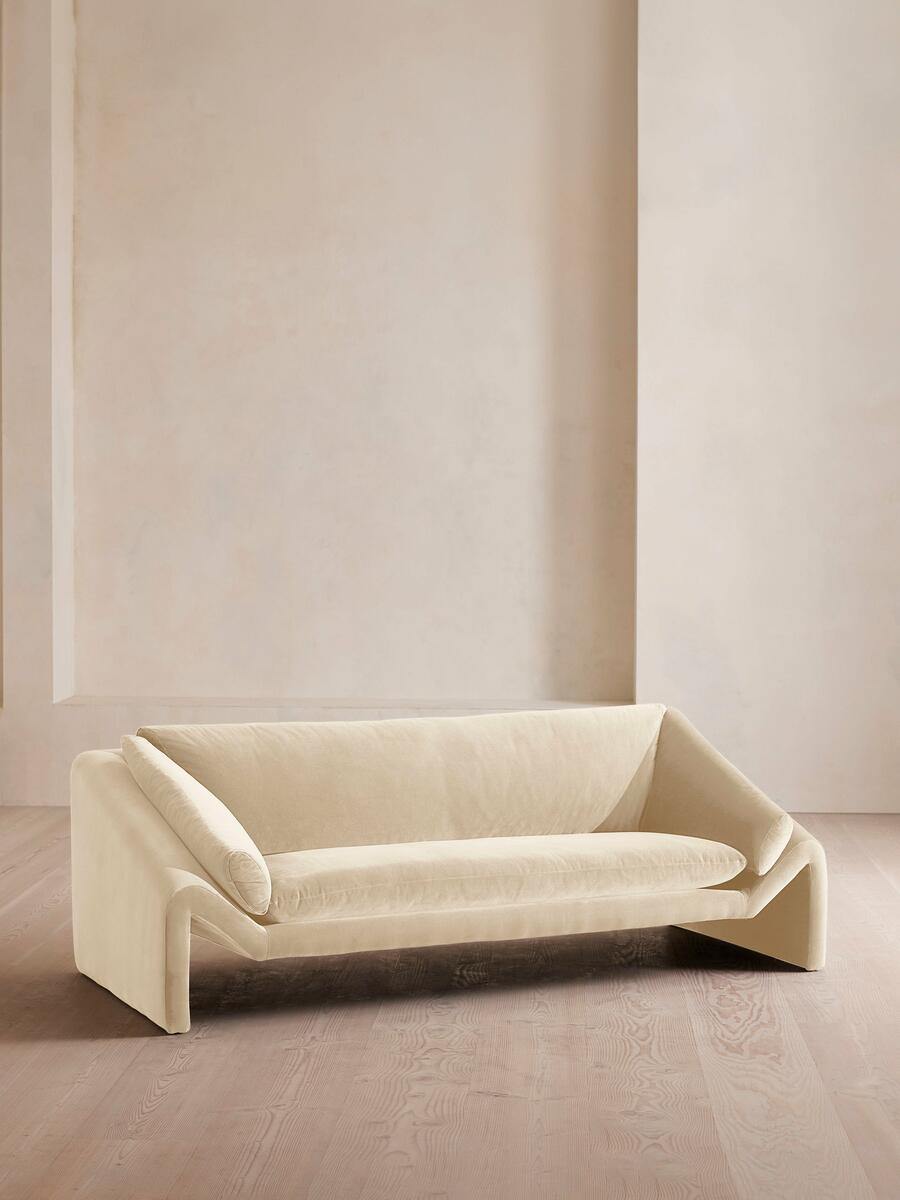 Amble Three Seater Sofa - Velvet - Porcelain - Listing - Image 2