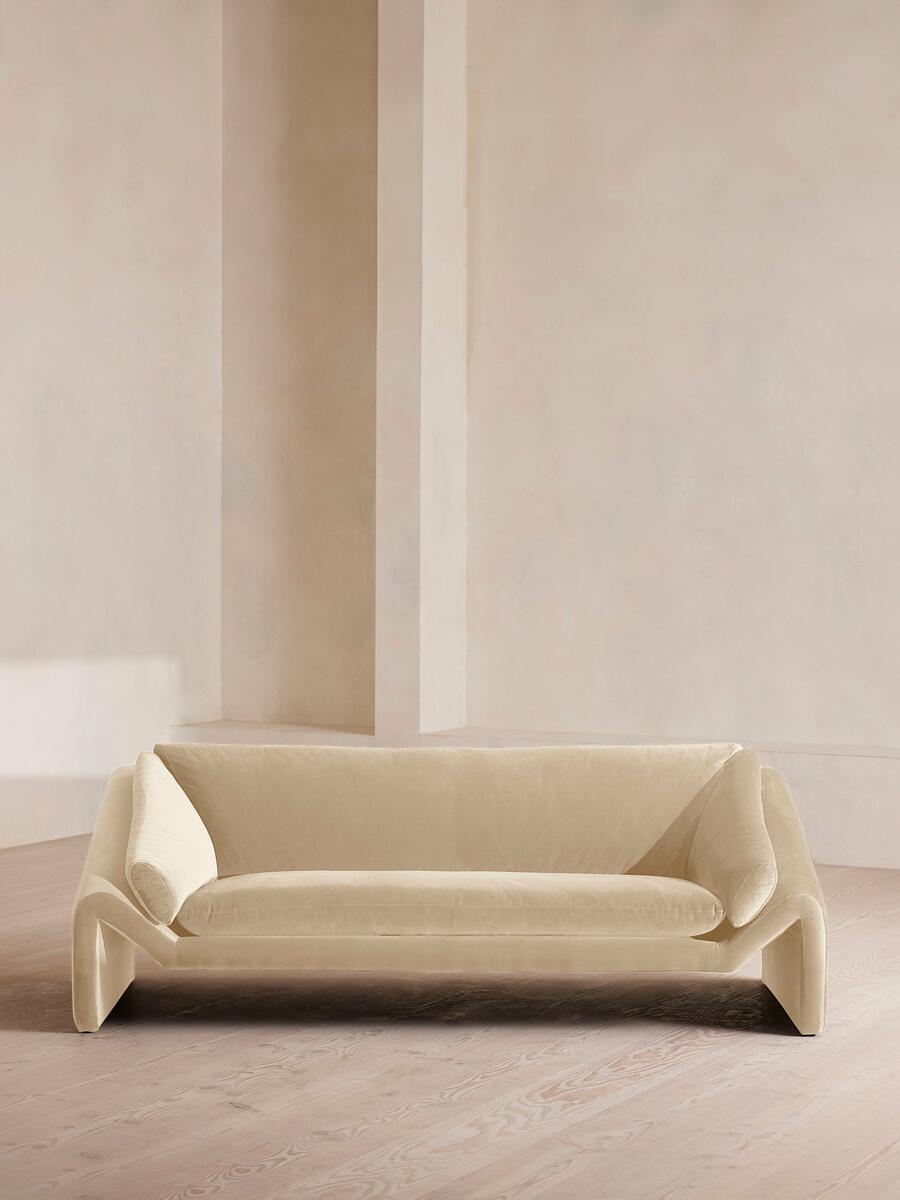 Amble Three Seater Sofa - Velvet - Porcelain - Listing - Image 1