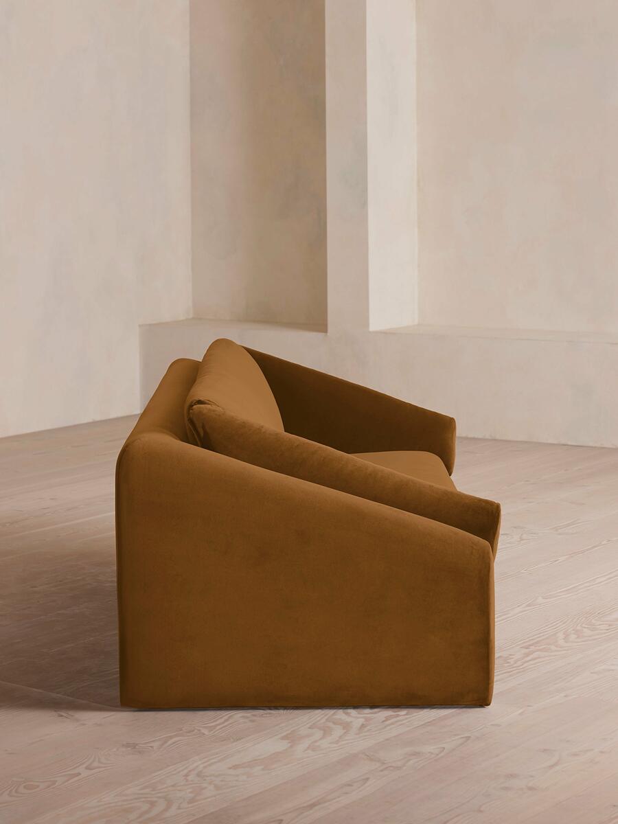 Amble Three Seater Sofa - Velvet - Mustard - Images - Image 3