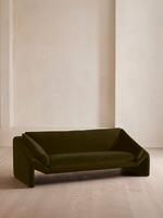 Amble Three Seater Sofa - Velvet - Olive - Listing - Thumbnail 1
