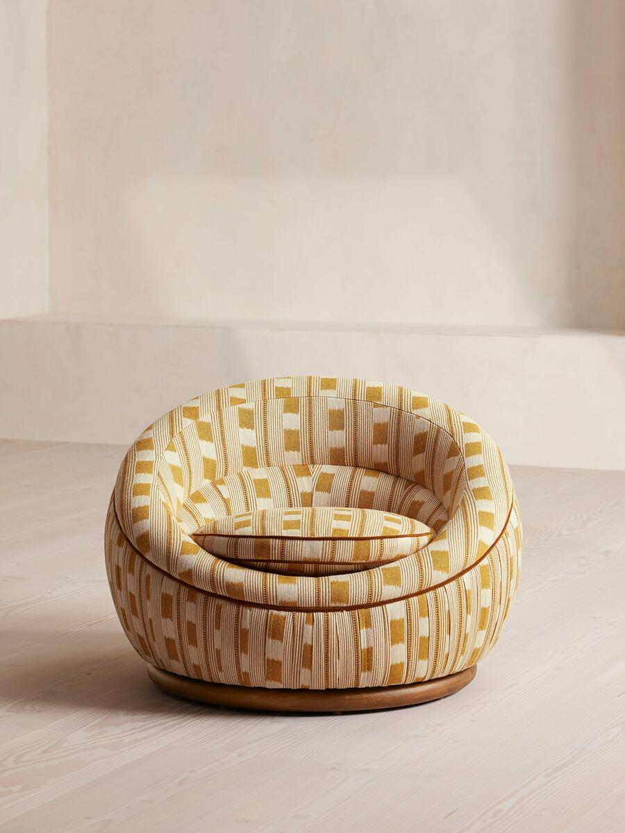 Abel Armchair - Dotted Stripe Weave - Ochre - Listing - Image 2