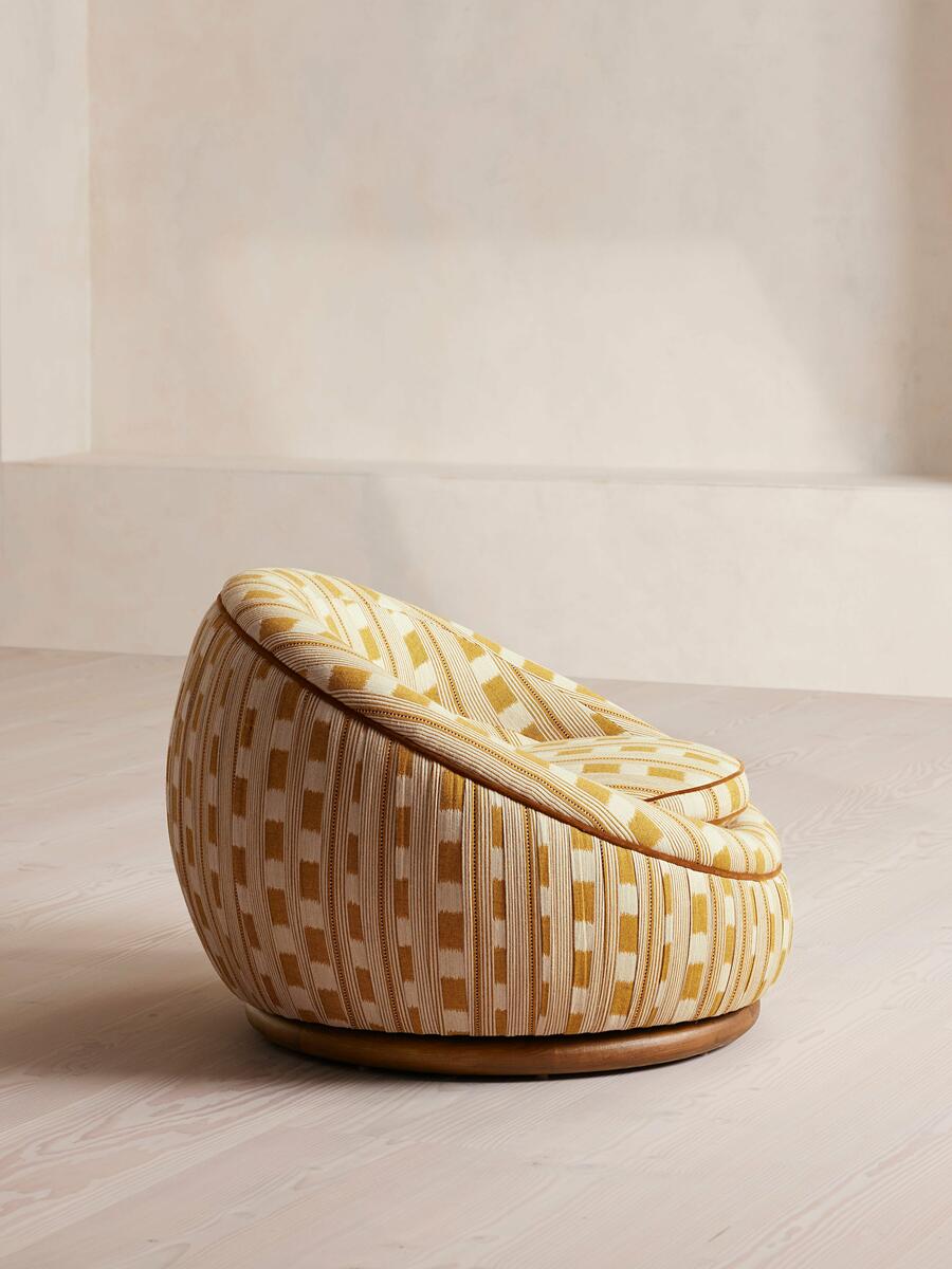Abel Armchair - Dotted Stripe Weave - Ochre - Images - Image 6