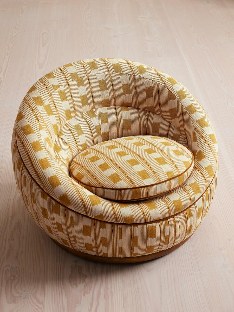 Abel Armchair - Dotted Stripe Weave - Ochre - Images - Image 8