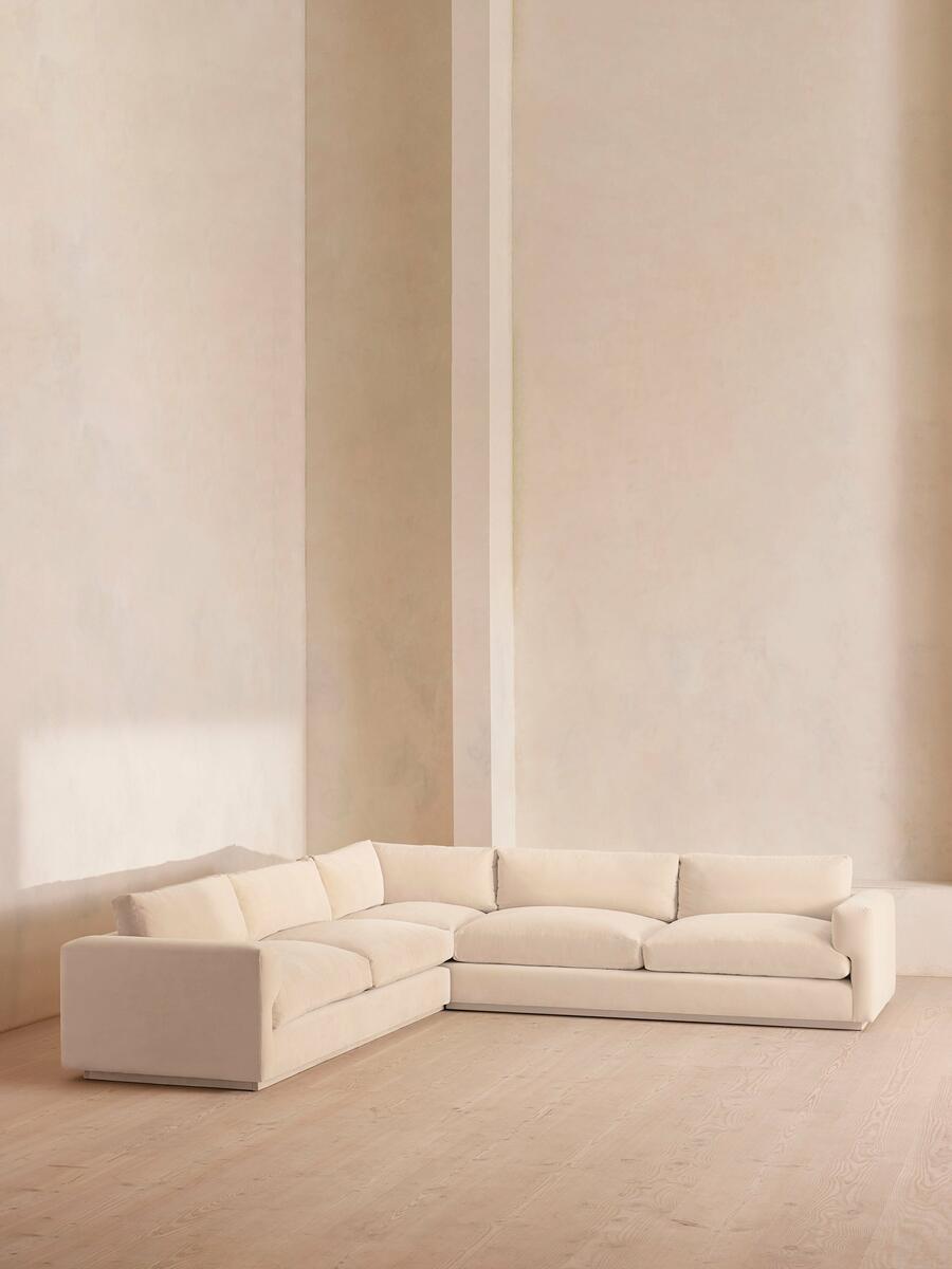 Mossley Corner Sofa - Velvet - Porcelain - Listing - Image 3