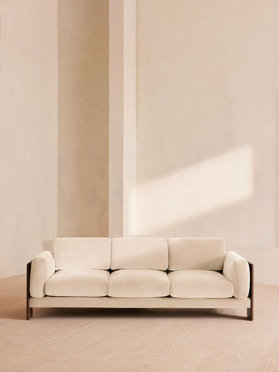 Marcia Three Seater Sofa - Velvet - Porcelain - Listing - Image 1