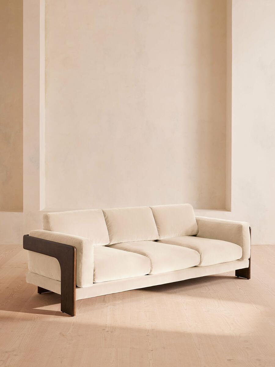 Marcia Three Seater Sofa - Velvet - Porcelain - Listing - Image 2