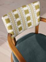 Molina Dining Armchair - Ikat Stripe and Velvet - Grey Blue UK - Images - Thumbnail 6