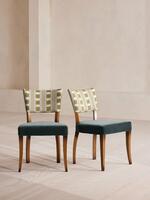 Pair of Molina Armless Dining Chairs - Paxton - Velvet - Grey Blue - Listing - Thumbnail 1