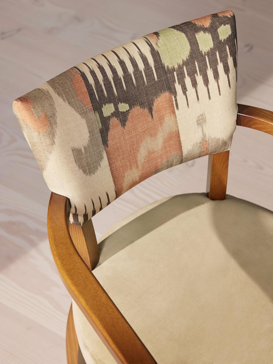 Molina Dining Armchair - Ikat Linen and Velvet - Lichen UK - Images - Image 5