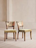 Pair of Molina Armless Dining Chairs - Kimono - Velvet - Lichen - Listing - Thumbnail 1