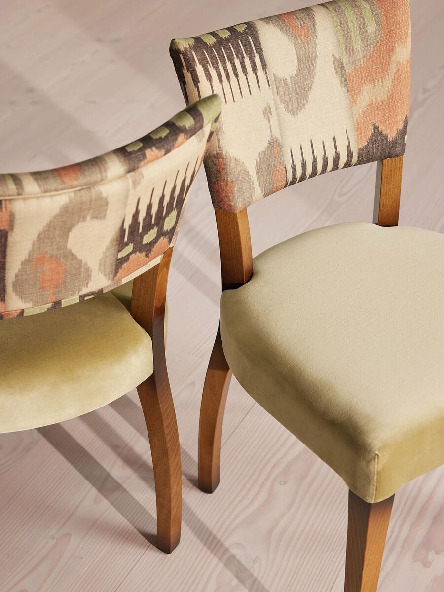 Pair of Molina Armless Dining Chairs - Kimono - Velvet - Lichen - Images - Image 6