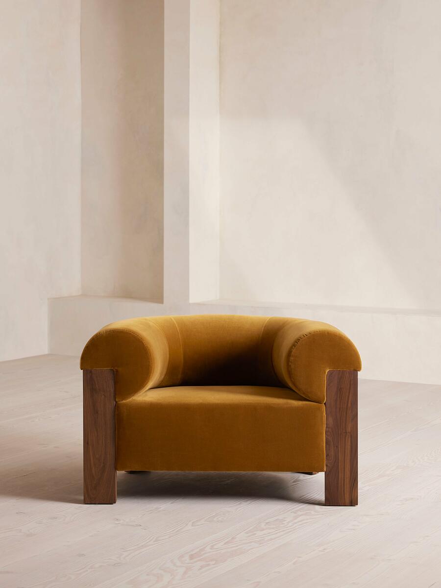Eldon Armchair - Walnut - Velvet - Mustard - Listing - Image 2