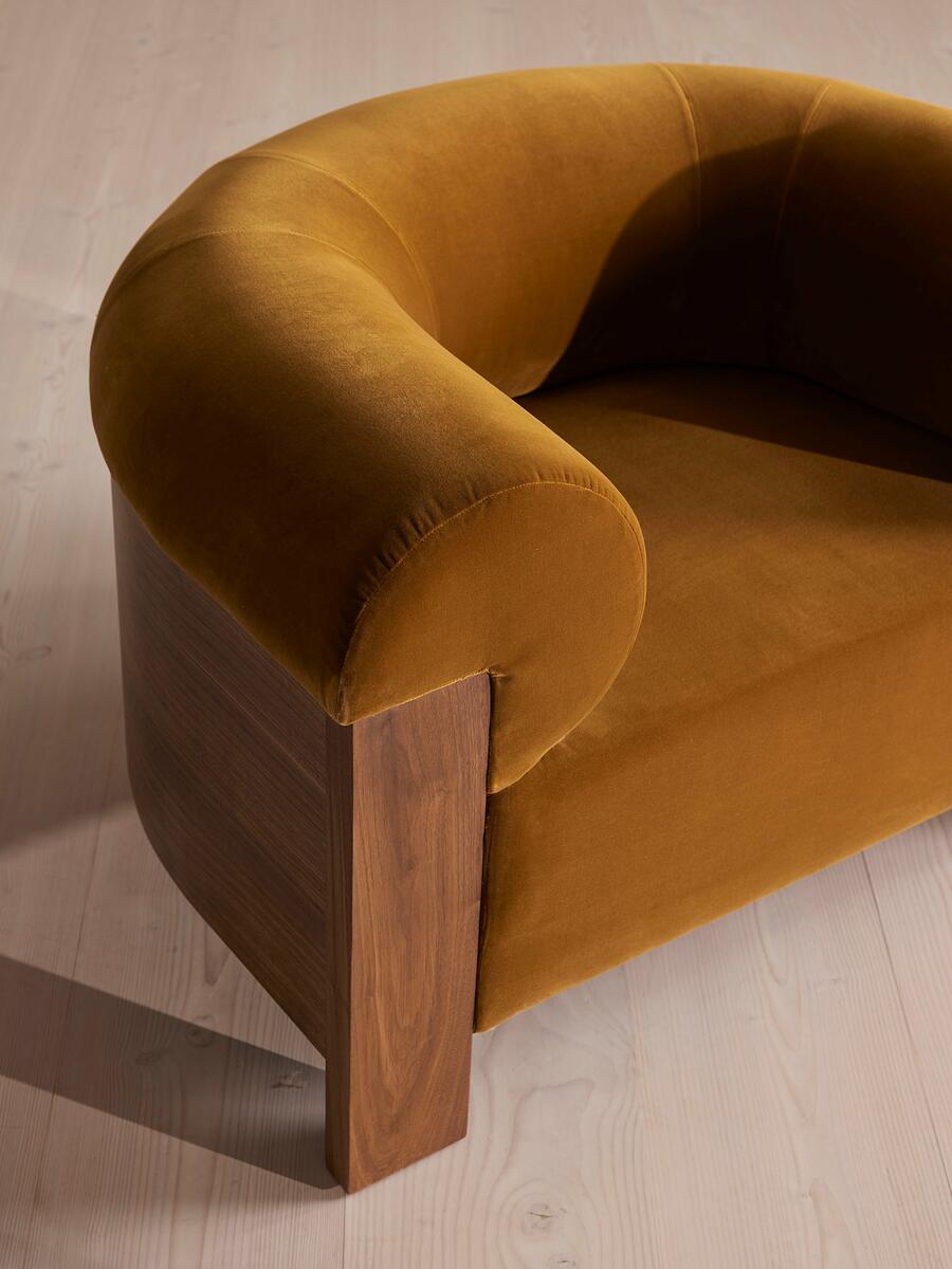 Eldon Armchair - Walnut - Velvet - Mustard - Images - Image 6