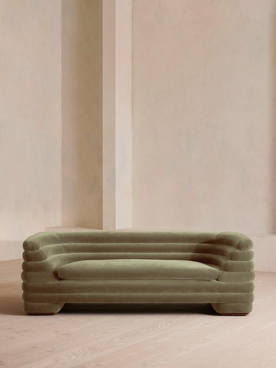 Laura Three Seater Sofa - Velvet - Lichen - Listing - Image 1