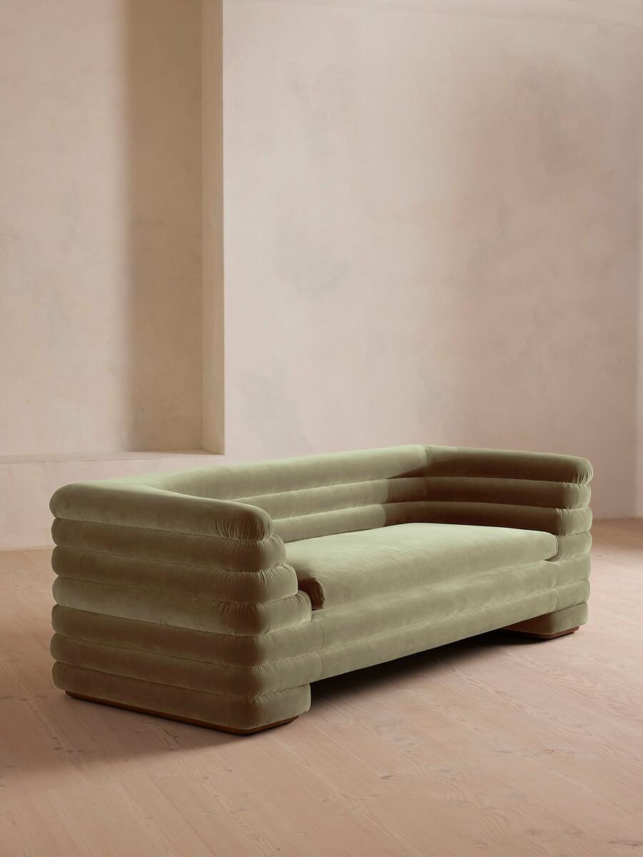 Laura Three Seater Sofa - Velvet - Lichen - Listing - Image 2