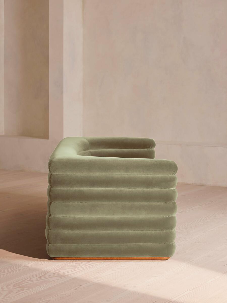 Laura Three Seater Sofa - Velvet - Lichen - Images - Image 3
