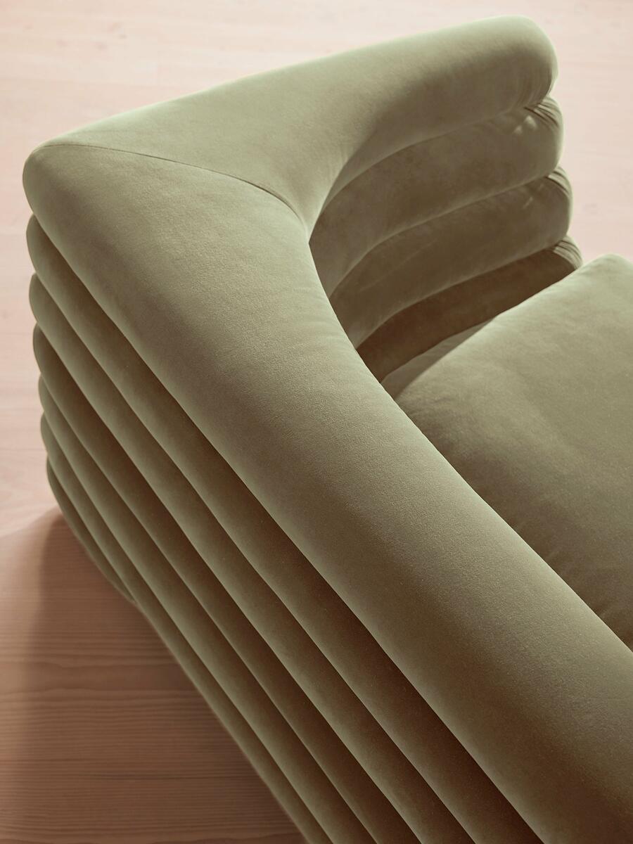 Laura Three Seater Sofa - Velvet - Lichen - Images - Image 7